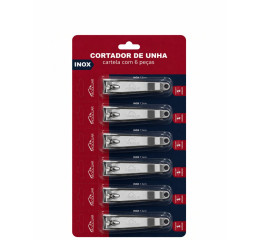 CORTADOR DE UNHA INOX GDE 7,5CM CART C/6 PÇS MR450